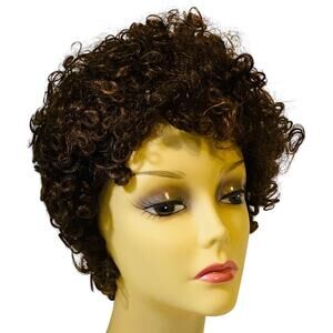 Ashro Motown Curly Wig 100% Human Hair FS430 Brown Copper One Size New NWT